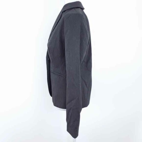 Apt. 9 Blazer Stripe Gray Women Size 6 One Button Career Jacket Blazer Lined - Picture 7 of 10